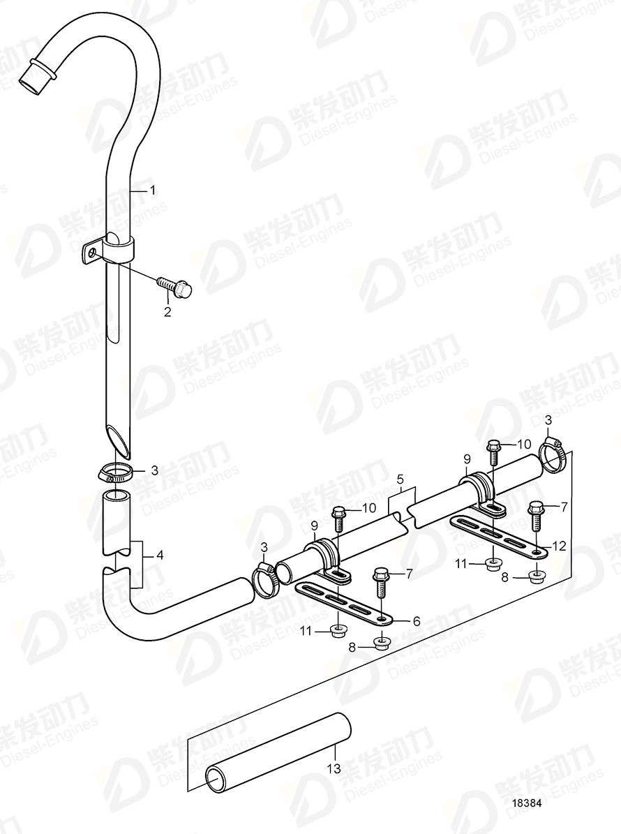 VOLVO Tube 3830523 Drawing